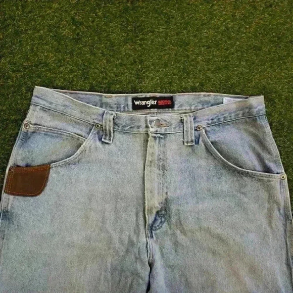 Wrangler Riggs Workwear Jeans Distressed Whiskered Blue Jeans Men's 36x30 4422 - Picture 4 of 11